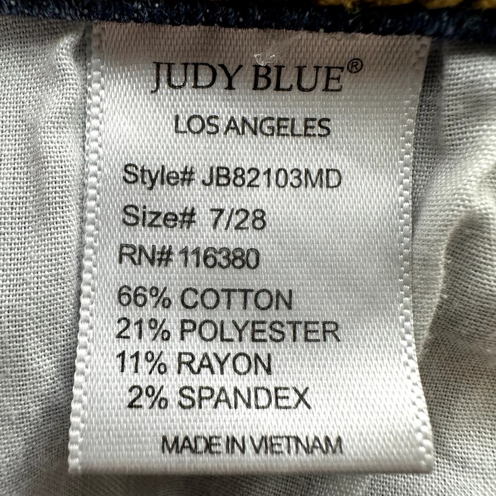 Judy Blue Adelene Girlfriend Jeans Relaxed Fit Straight Dark Wash Denim 28x27 - Picture 4 of 5